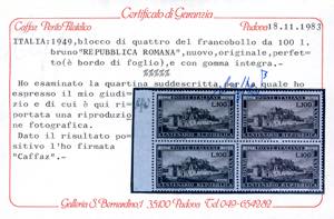 1949 - 100 lire Romana (600), ... 