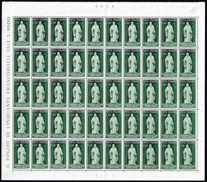 1950 - 20 lire Guido DArezzo (626), foglio ... 