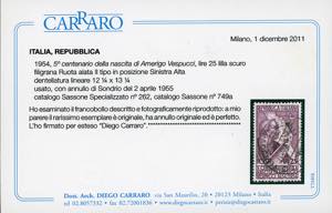 1954 - 25 lire Vespucci, dent. 12 ... 