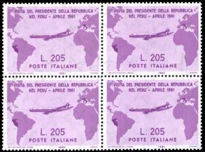 1961 - 205 lire Gronchi rosa (921), blocco ... 