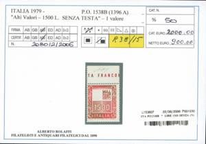 1979 - 1.500 lire Alti valori, ... 