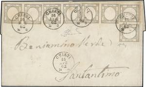 1862 - 1/2 grano grigio bruno (18a), quattro ... 