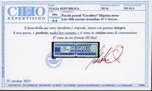 1954 - 1.000 lire Cavallino, ... 