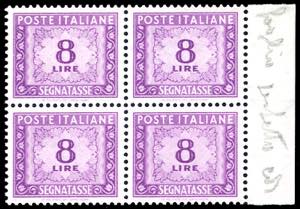 1955 - 8 lire filigrana stelle (112), blocco ... 