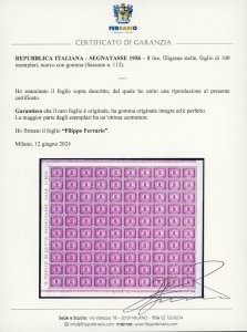 1956 - 8 lire, filigrana stelle ... 