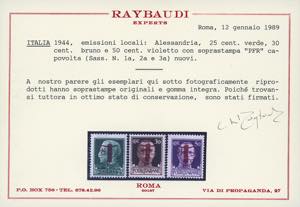 ALESSANDRIA 1944 - 25,30,50,75 ... 