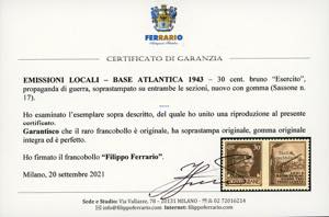 BASE ATLANTICA 1943 - 30 cent. ... 