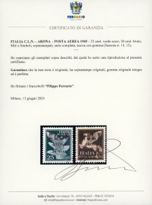 ARONA POSTA AEREA 1945 - 25 cent. ... 