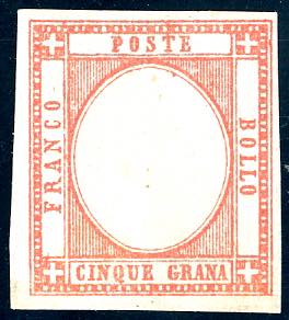 1861 - 5 grana vermiglio (21a), senza ... 
