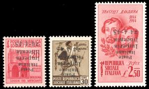 IMPERIA 1945 - Tre esemplari con soprastampa ... 
