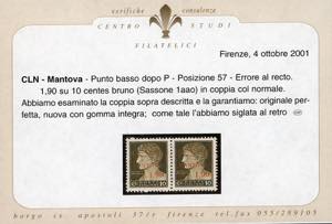 MANTOVA 1945 - 1,90 lire su 10 ... 