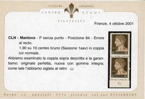 MANTOVA 1945 - 1,90 lire su 10 ... 