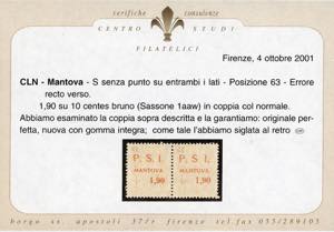 MANTOVA 1945 - 1,90 lire su 10 ... 