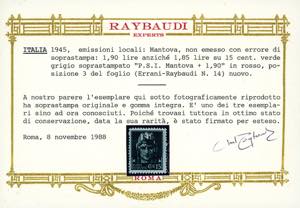 MANTOVA 1945 - 1,90 su 15 cent. e ... 