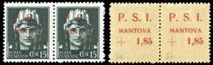 MANTOVA 1945 - 1,85 lire su 15 cent., ... 