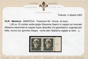 MANTOVA 1945 - 1,85 lire su 15 ... 
