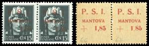 MANTOVA 1945 - 1,85 lire su 15 cent., ... 