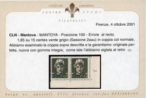 MANTOVA 1945 - 1,85 lire su 15 ... 
