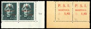 MANTOVA 1945 - 1,85 lire su 15 cent., ... 
