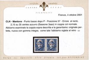 MANTOVA 1945 - 2,15 lire su 35 ... 