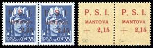 MANTOVA 1945 - 2,15 lire su 35 cent., ... 