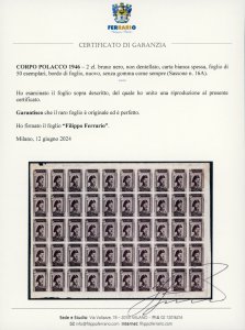 1946 - 2 zl. bruno nero, non ... 