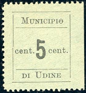 UDINE 1918 - 5 cent. (1), gomma originale ... 