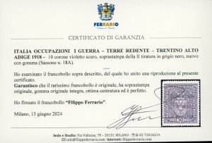 TRENTINO ALTO ADIGE 1918 - 10 ... 