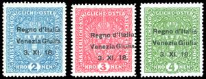 VENEZIA GIULIA 1918 - 2 k., 3 k. e 4 k. ... 