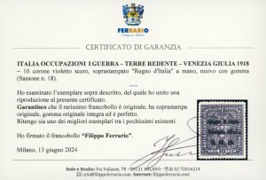 VENEZIA GIULIA 1918 -10 corone ... 