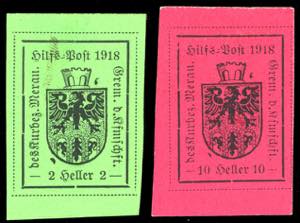 MERANO 1918 - 2 h. verde chiaro e 5 h. ... 