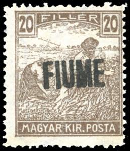 FIUME 1918 - 20 f. soprastampato FIUME  a ... 