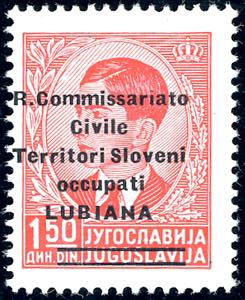 LUBIANA 1941 - 1,50 d. soprastampato (34), ... 