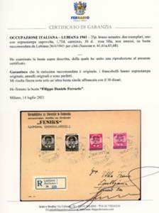 LUBIANA 1941 - Non emessi, 25 p., ... 