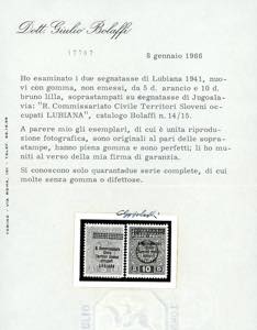 LUBIANA SEGNATASSE 1941 - 5 d. e ... 