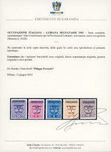 LUBIANA SEGNATASSE 1941 - Alto ... 