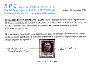 ZONA FIUMANO KUPA 1941 - Imperiale ... 