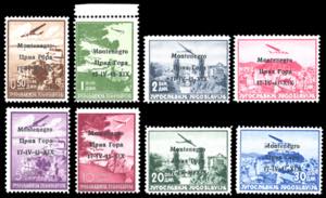 MONTENEGRO POSTA AEREA 1941 - Soprastampati, ... 