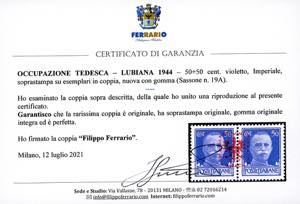 OCCUPAZIONE TEDESCA LUBIANA 1944 - ... 