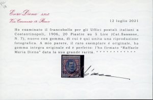 COSTANTINOPOLI 1908 - 4 piastre su ... 
