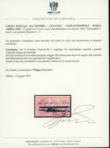 COSTANTINOPOLI POSTA AEREA 1922 - ... 