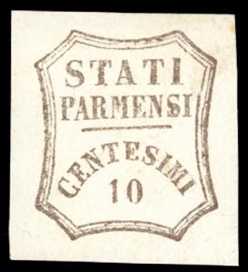 1859 - 10 cent. bruno grigiastro (14a), ... 