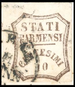 1860 - 10 cent. bruno, cifra 1 ... 