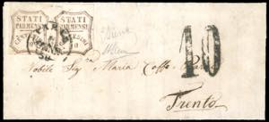 1860 - 10 cent. bruno, cifra 1 capovolta, ... 