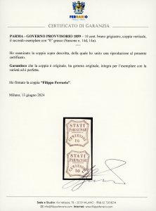 1859 - 10 cent. bruno grigiastro, ... 