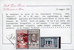 1922 - Mazzini soprastampati, ... 