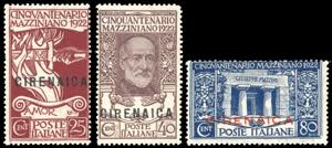 1922 - Mazzini soprastampati, saggi, serie ... 
