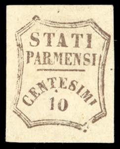 1859 - 10 cent. bruno grigiastro, 0 grasso ... 