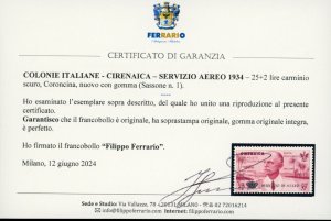 SERVIZIO AEREO 1934 - 25 + 2 lire ... 