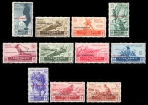 1934 - Medaglie, serie completa di posta ... 